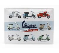 MODELLISMO DECORAZIONE TARGA 3D METAL PLATE PIAGGIO VESPA COLLAGE BIANCO