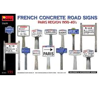MODELLISMO STATICO DIORAMI MINIART FRENCH CONCRETE ROAD SIGNS 1930-40 PARIS 1/35