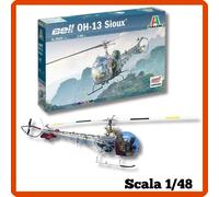 Modellismo statico kit 1/48 elicottero Italeri BELL OH-13 Sioux modellino 2820