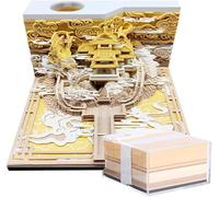 Modello 3D Blocchi per Appunti per Intaglio della Carta, Calendario 3D 2024, Calendario Time Piece 2024, Portapenne Dragon Pads, Decorazione da Scrivania Strappabile, Yellow