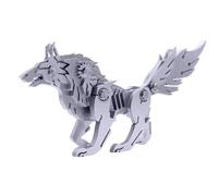 Modello 3D del lupo - Statuetta geometrica in argento, hardware per rompicapo fai-da-te, accessorio per giochi di creativa | per Architetto Ingegnere Collezionista Designer Studente Professore