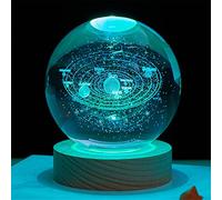 Modello 3d Della Sfera Di Cristallo Della Galassia, 7 Colori Che Cambiano Luce Con Base A Led, Modello Di Pianeti Da 8 Cm, Scena Notturna Creativa Astronomia 3d Luce Notturna Luminosa (Sun)