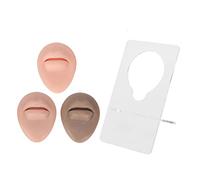 Modello 3D di bocca in silicone Strumento realistico per praticare il piercing al labbro con supporto in acrilico per esposizione e allenamento in colori della pelle medio-scuri