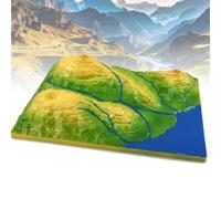 Modello 3D di tettonica a placche e topografia a curve di livello | Strumento didattico per lezioni di geografia e geologia (scuole e istituti di formazione)