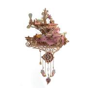 Modello 3D in legno Flyship, kit fai da te Steampunk 3D Flyship puzzle, ornamento da scrivania e regali per adulti (versione kit/rosa)