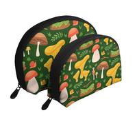 Modello a fungo, Borsa per trucco a conchiglia Portamonete da donna Borsa da toilette piccola Borsa per cosmetici 2 pezzi