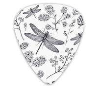 Modello a libellula Mano naturale Decorazione vintage Plettri per chitarra 12 confezioni - Varietà Plettri per chitarra Plettri sottili, medi, pesanti 0 .46/0,71/0,96 mm