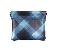 Modello a quadri blu nero da donna piccola borsa in pelle cambiamento gioielli portatili per le donne viaggio, Motivo a quadri blu nero, 1 size, Stampa artistica