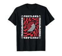 Modello a Scacchiera retrò Wave dei Blazer NBA Portland Trail Maglietta