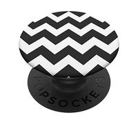 Modello a zig zag a zig zag in bianco e nero PopSockets PopGrip Intercambiabile