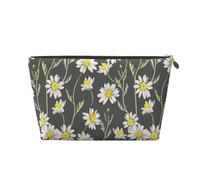 Modello acquerello margherita disegnato a mano, Borsa per il trucco Borsa per cosmetici Borsa da toilette da viaggio portatile Borsa da toilette