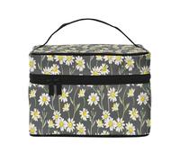 Modello acquerello margherita disegnato a mano, Borsa per il trucco Borsa per cosmetici Borsa da viaggio portatile da viaggio Astuccio per matite