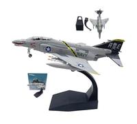 Modello aereo caccia F-4 Phantom Ⅱ in scala 1:100, aereo imbarcato sulla portaerei della Marina degli Stati Uniti, corpo in lega di metallo con supporto espositivo, missili staccabili, modello