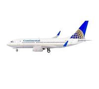 modello aereo For Continental Airlines B737-7001: replica pressofusa di un modello di aeroplano in scala 200 in lega di alluminio.