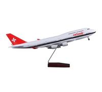 modello aereo For il modello di aereo B747 dell'aviazione svizzera da 47 cm, modello in resina pressofusa, giocattolo da collezione, replica di aereo in lega. modello di aereo di linea(Withlight)