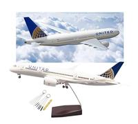 Modello aereo spaventoso scala 1:130 United B787 Airlines, aereo lega esina alta qualità pressofusa con controllo leggero sonoro, con kit 10 strumenti for pulizia delle(No light)