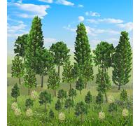 Modello albero 38 pezzi, miniatura 3-13 cm, Diorama tropicale, giungla, modello albero e arbusti, decorazione in miniatura