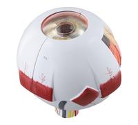 Modello anatomico bulbo oculare per l'educazione scientifica - Ingrandimento 6X staccabile dell'occhio umano anatomia ausilio didattico in PVC, con base e asta di supporto - Bianco (3X)