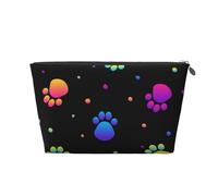 Modello animale impronta zampa arcobaleno, Borsa da toilette Borsa per trucco Borsa per cosmetici Borsa da toilette da viaggio portatile