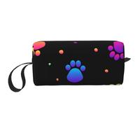 Modello animale impronta zampa arcobaleno, Borsa per il trucco Borsa per cosmetici Borsa da toilette da viaggio portatile Borsa per trucco Organizer