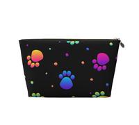 Modello animale impronta zampa arcobaleno, Borsa per il trucco Borsa per cosmetici Borsa da toilette da viaggio portatile Borsa da toilette
