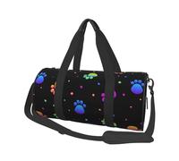 Modello animale impronta zampa arcobaleno, Borsone da viaggio di grande capacità Borsa rotonda Borsa da viaggio sportiva Borsa da viaggio Borsa da fitness