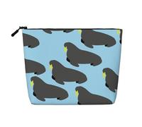 Modello animale tricheco, Borsa per cosmetici in lino sintetico Borsa per trucco Borsa da viaggio portatile