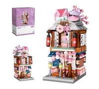Modello architettonico di casa modulare, 418 pezzi Set di costruzioni architettoniche modulari di un negozio di kimono giapponese, kit fai-da-te mini casa in miniatura per bambini, costruzione