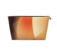 Modello astratto arancione e marrone, Borsa da toilette Borsa per trucco Borsa per cosmetici Borsa da toilette da viaggio portatile