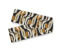 Modello astratto di strisce marrone nero decorativo arancione bruciato runner da tavolo, 33 x 177,8 cm, centrotavola decorazioni da tavolo riutilizzabile panno runner adornos para comedor 177,8 cm di