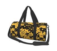 Modello astratto giallo nero, Borsone da viaggio di grande capacità Borsa rotonda Borsa da viaggio sportiva Borsa da viaggio Borsa da fitness
