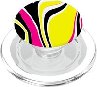 Modello astratto moderno giallo rosa nero bianco turbinio PopSockets PopGrip per MagSafe