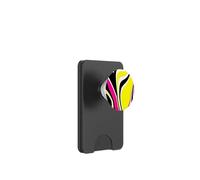 Modello astratto moderno giallo rosa nero bianco turbinio PopSockets PopWallet per MagSafe