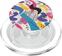 Modello astratto retrò anni '80 e '90 blu giallo crema rosa PopSockets PopGrip per MagSafe