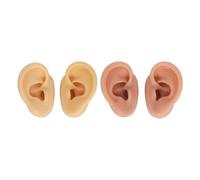 Modello auricolare in silicone 3D Strumento di pratica del modello falso flessibile morbido per la visualizzazione dei gioielli a orecchio sinistro (Colore della pelle scura e colore della pelle)