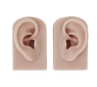 Modello auricolare in silicone Modello piercing riutilizzabile morbido flessibile 2 pc Simulazione della pelle umana (Tono della pelle profonda)