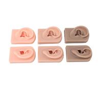 Modello auricolare in silicone Simulazione flessibile Modello dell'orecchio della pelle per la pratica di bellezza 3 coppie
