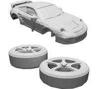 Modello Auto in Scala Porsche 911 Turbo Stampato 3D Replica Decorativa