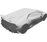 Modello Auto Lamborghini Huracan Performante Stampato 3D con Interni