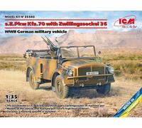 Modello Auto S.E.PKW Kfz.70 Con Supporto Doppio 36 Ve WWII Militare Tedesco