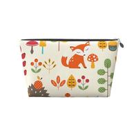 Modello autunnale con stampa animalier di uccelli gufo volpe scoiattolo, Borsa da toilette Borsa per trucco Borsa per cosmetici Borsa da toilette da viaggio portatile