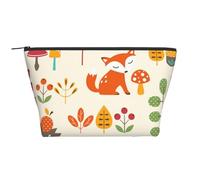 Modello autunnale con stampa animalier di uccelli gufo volpe scoiattolo, Borsa da toilette Borsa per trucco Borsa per cosmetici Borsa da toilette da viaggio portatile