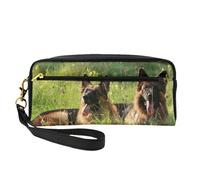Modello cane pastore tedesco, Borsa per il trucco Borsa per cosmetici Borsa da viaggio portatile da toilette Astuccio in pelle per donne e ragazze