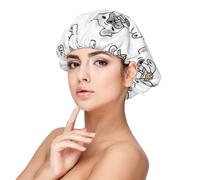 Modello carino bulldog francese,Cuffia da notte in raso per adulti - Cuffia da notte elastica per donna, copricapelli per la notte