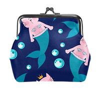Modello Cartoon Cat Mermaid Bubbles Portamonete Portafoglio Borsa Cambio Pouch Regali per Donna Bambini Portachiavi