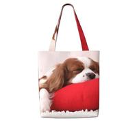 Modello Cavalier King Charles Spaniel,Borse della spesa riutilizzabili, borse per la spesa, borsa a tracolla in tela di grande capacità