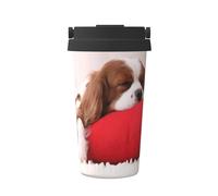 Modello Cavalier King Charles Spaniel,Tazza da caffè da 500 ml, bottiglia d'acqua in acciaio inossidabile isolata, tazza da caffè portatile