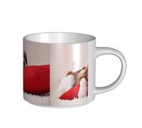 Modello Cavalier King Charles Spaniel, Tazza in ceramica di grande capacità, tazza da tè, tazza da caffè 450 ml