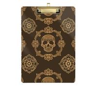 Modello cinese Cranio Marrone Appunti Organizzatore di Plastica per la Clip Board Insegnante Dimensioni 9 x 12.5 Tabla para escribir con Clip