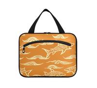Modello cinese Pesce mare Arancione Hanging Toiletry Borsa da viaggio per le donne con gancio, Designer Compact Travel Bag Toiletry per il viaggio Make up Work bolsas para maquillaje de Mujer L